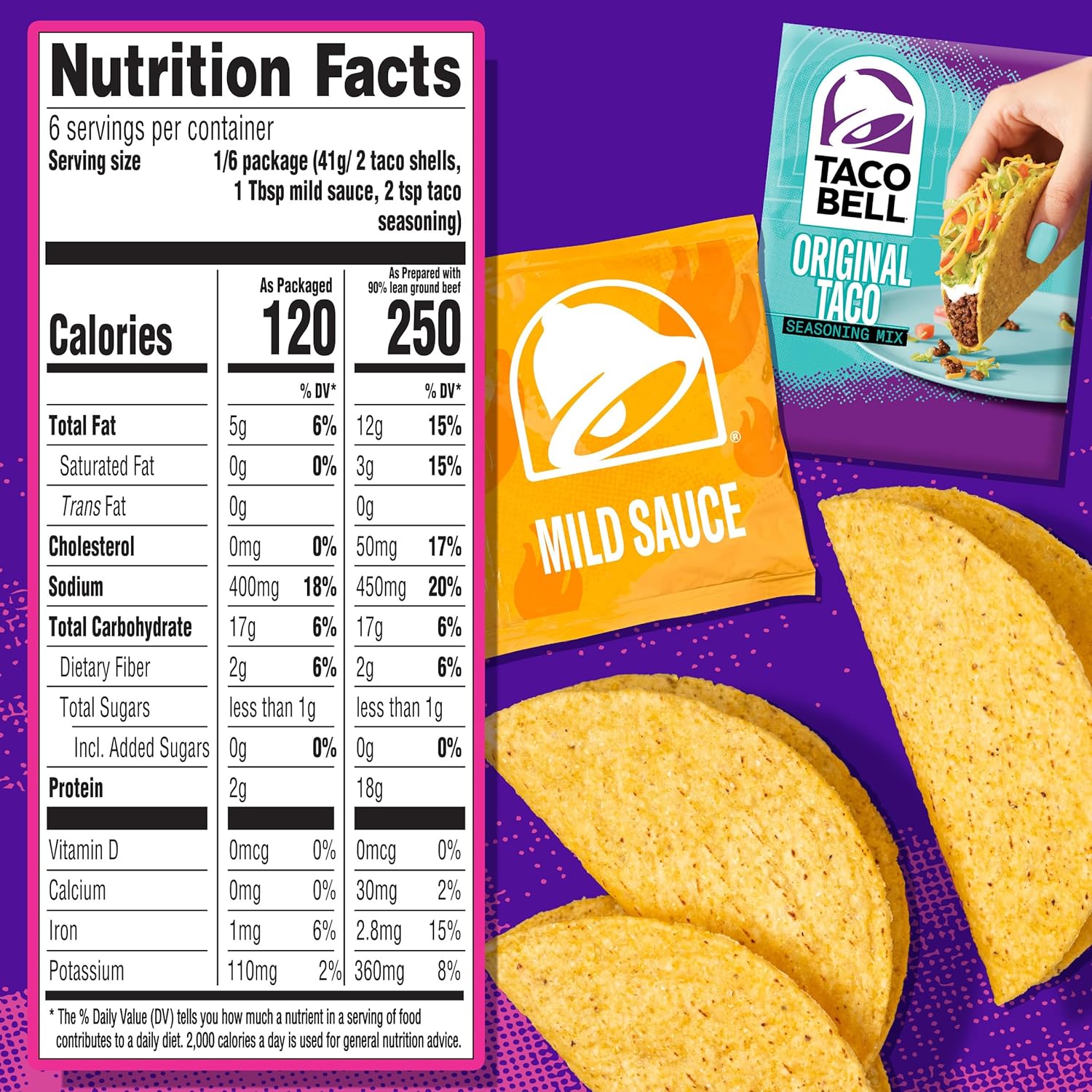 Taco Bell Crunchy Taco Dinner Kit (12 Count per Box)
