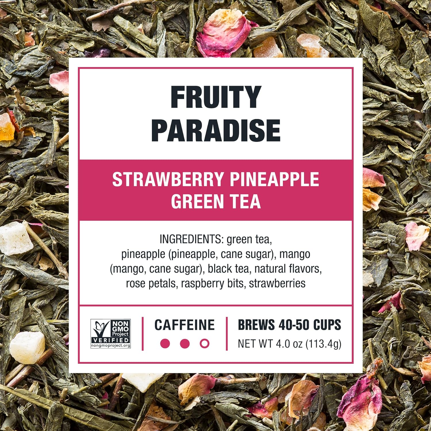 Tiesta Tea - Fruity Paradise | Loose Leaf | Strawberry Pineapple Green Tea | Premium Blend | Medium Caffeinated Green | Make Hot or Iced & Brews Up to 50 Cups | 4oz Refillable Tin